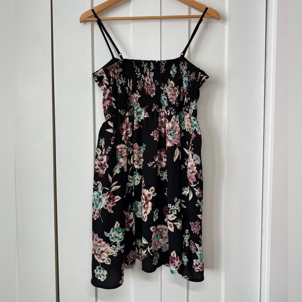 Band of Gypsies Black Floral Dress, XS - Picture 2 of 5